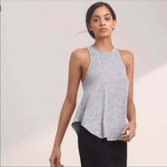Aritzia Wilfred Free Burnette Racerback Swing Tank Light Grey - Picture 2 of 10